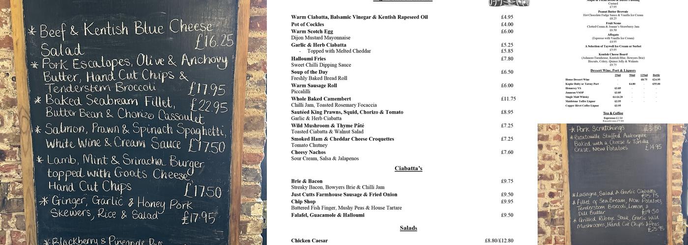 The Three Tuns Menu