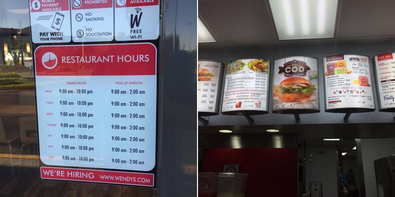 Wendy's Menu