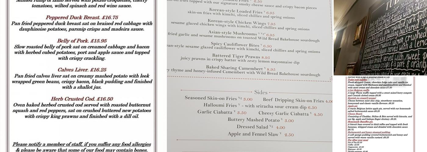 Tudor Rose Menu