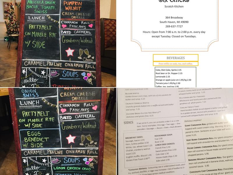 Six Chicks Scratch Kitchen Menu