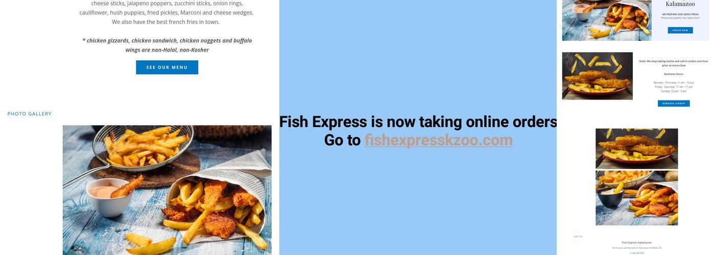 Fish Express Menu