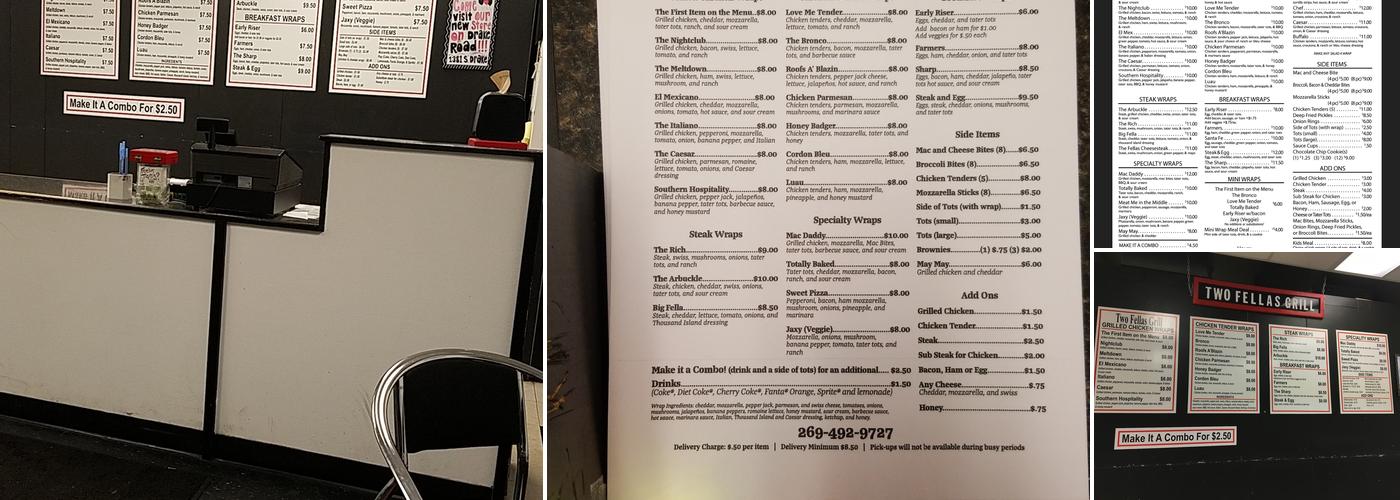 Two Fellas Grill Menu