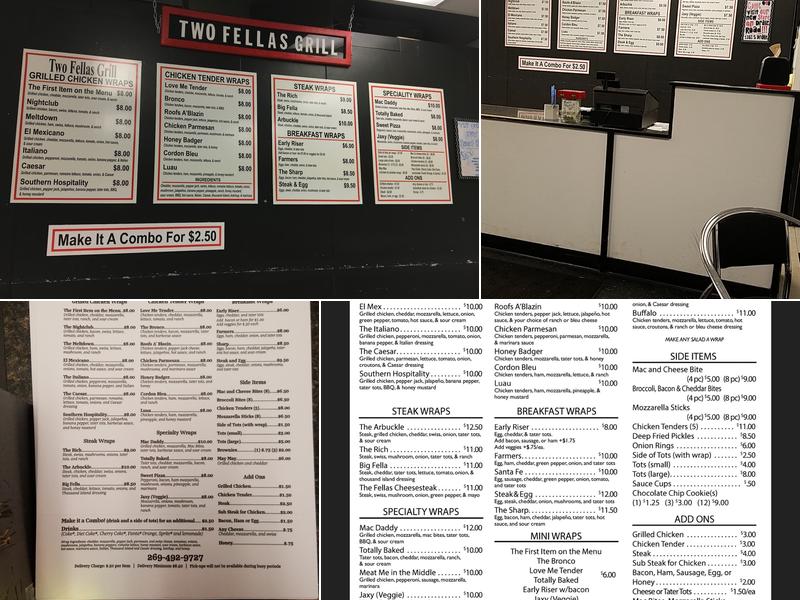 Two Fellas Grill Menu