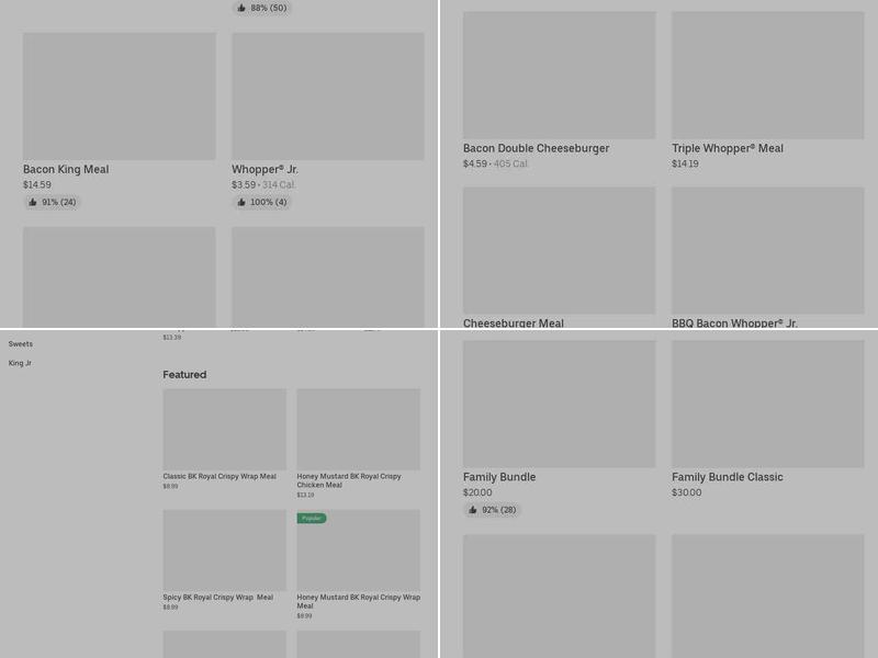 Burger King Menu