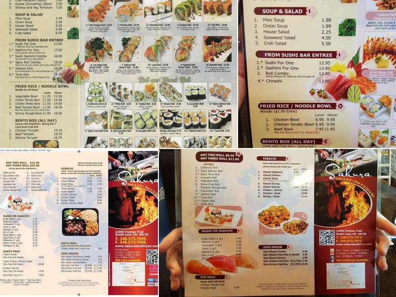 Sakura Sushi Menu