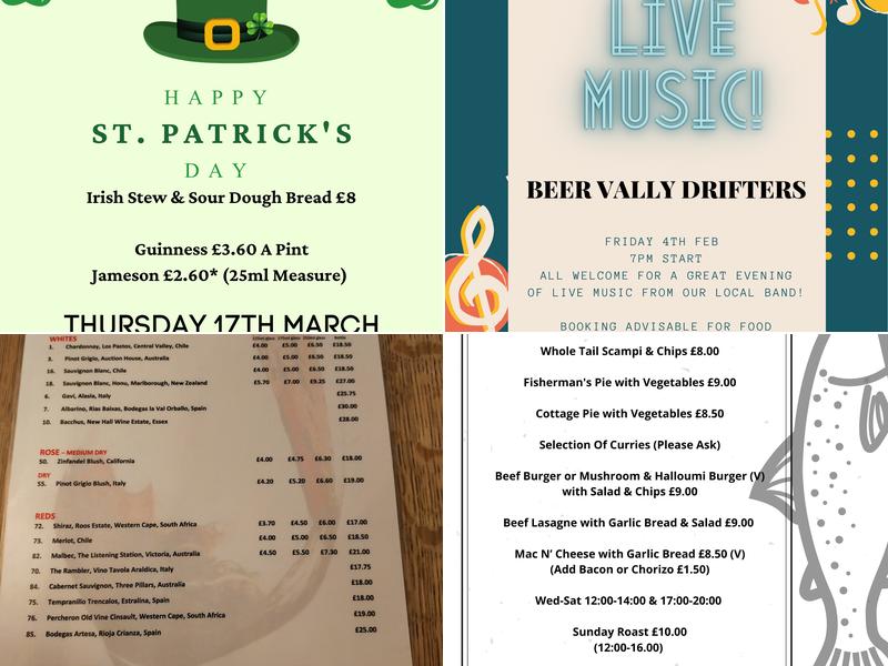 The Lamarsh Lion Menu