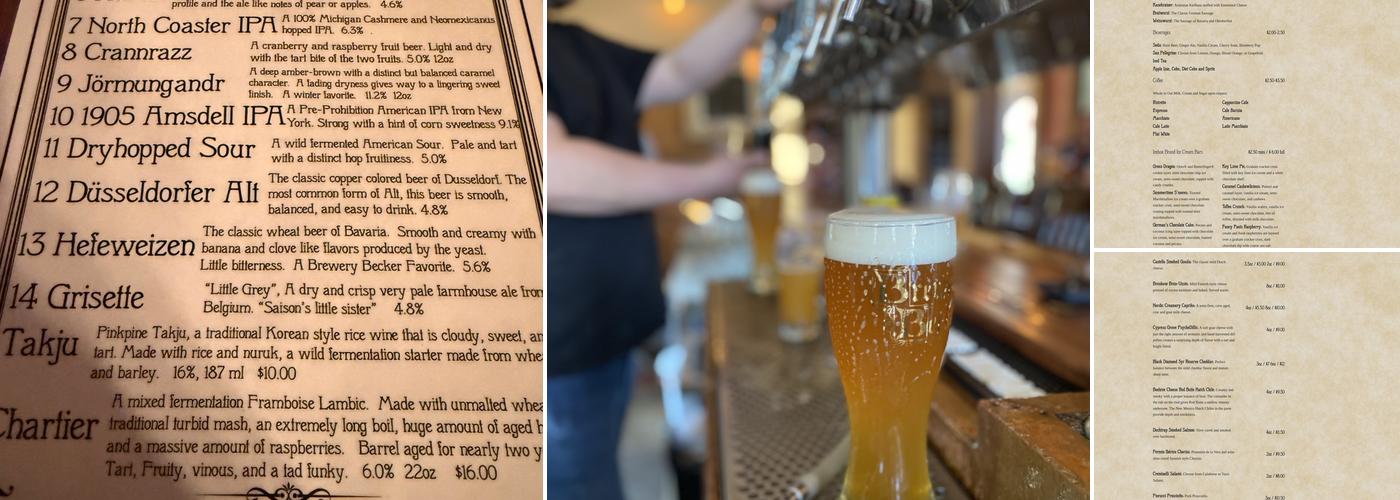 Brewery Becker Menu