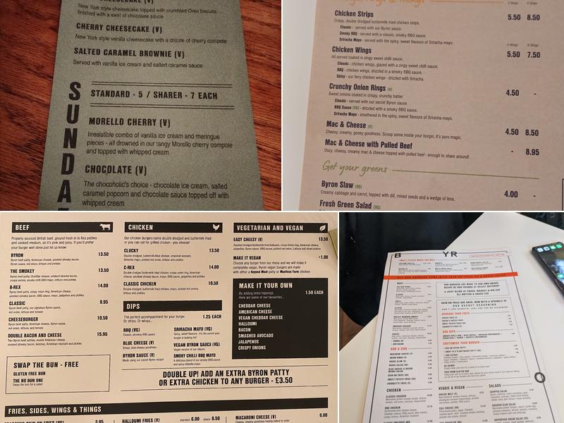 Byron - Wellington St. Covent Garden Menu