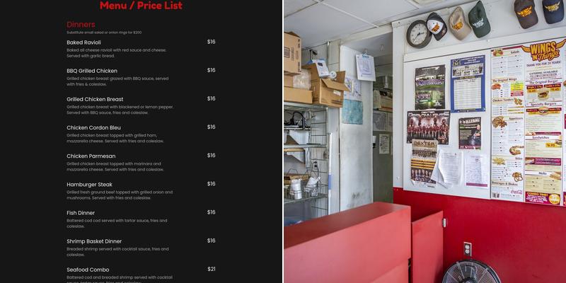 Wings N Things Menu