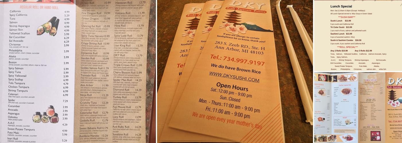 DKY Sushi Menu
