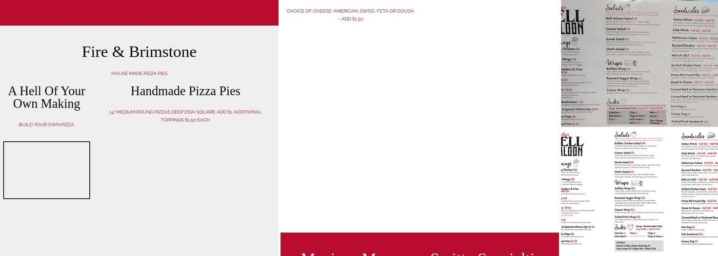 Hell Saloon Menu