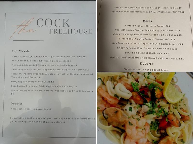 The Cock Inn Menu