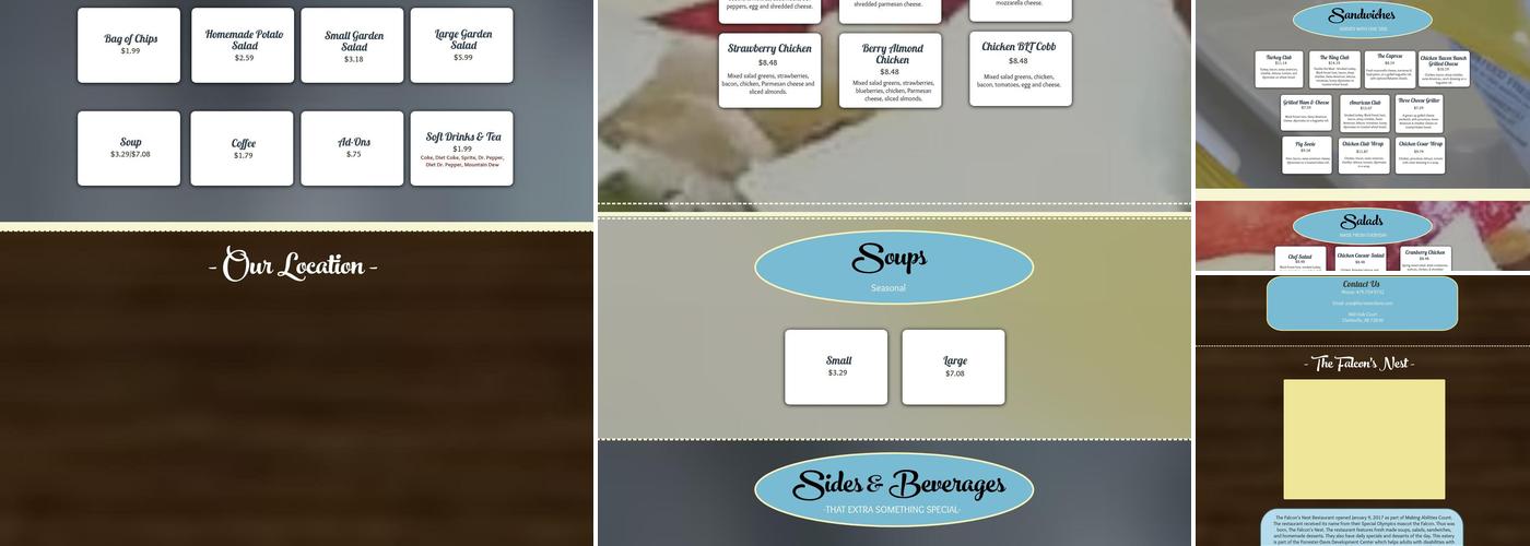 The Falcon's Nest Bistro Menu