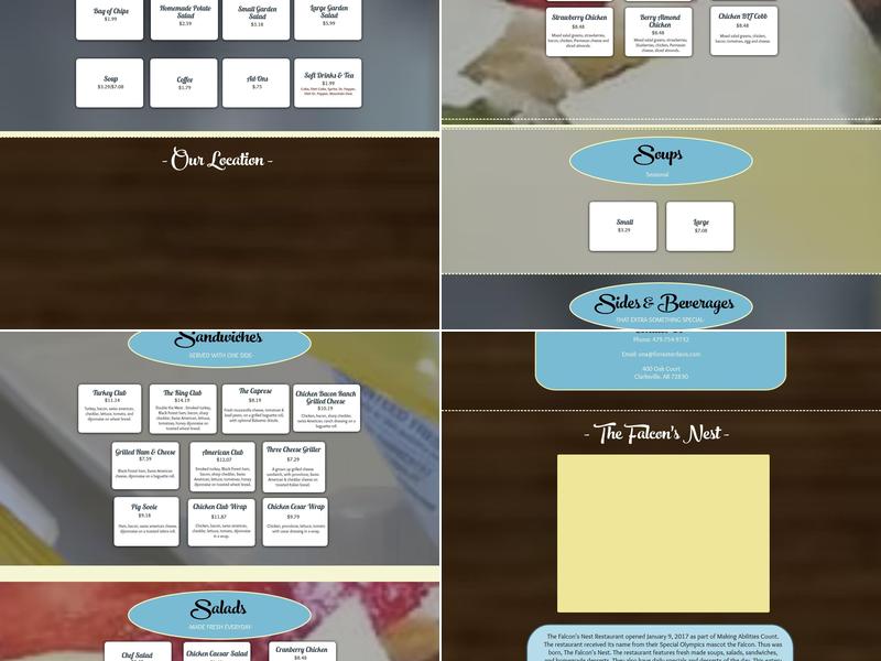 The Falcon's Nest Bistro Menu