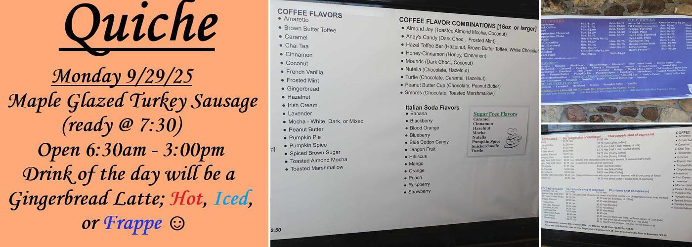 Moonshot Coffee LLC Menu