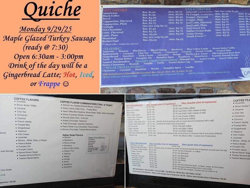 Moonshot Coffee LLC Menu