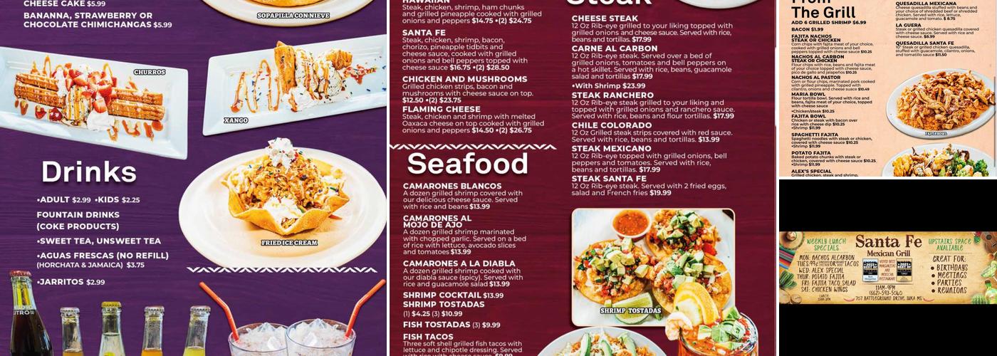 Santa Fe Mexican Grill Menu