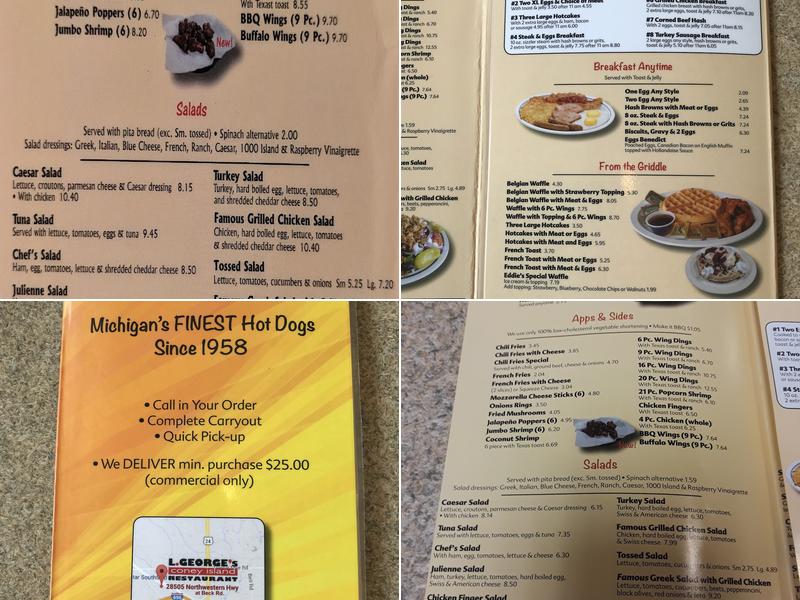 L George's Coney Island Menu