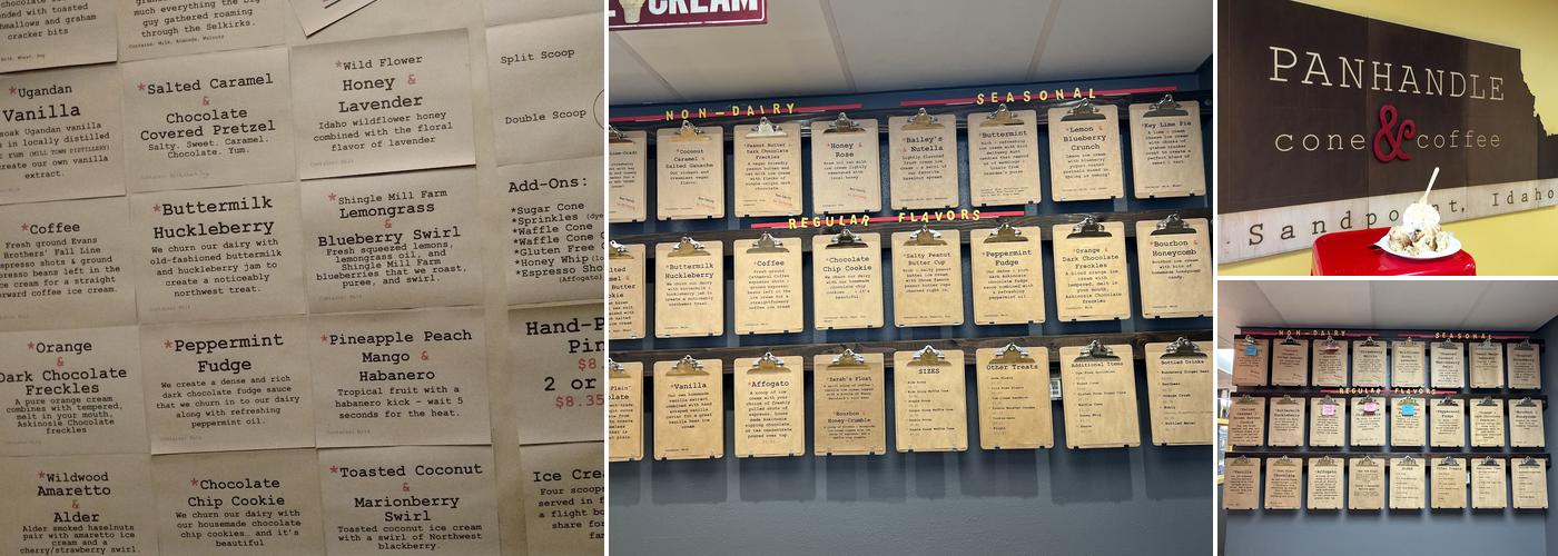 Panhandle Cone & Coffee Menu
