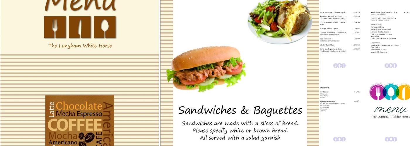 The White Horse at Longham Menu