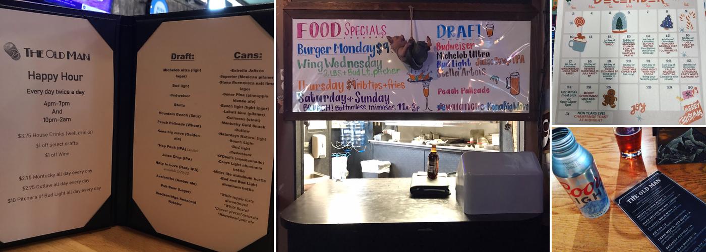 Old Man Bar Menu
