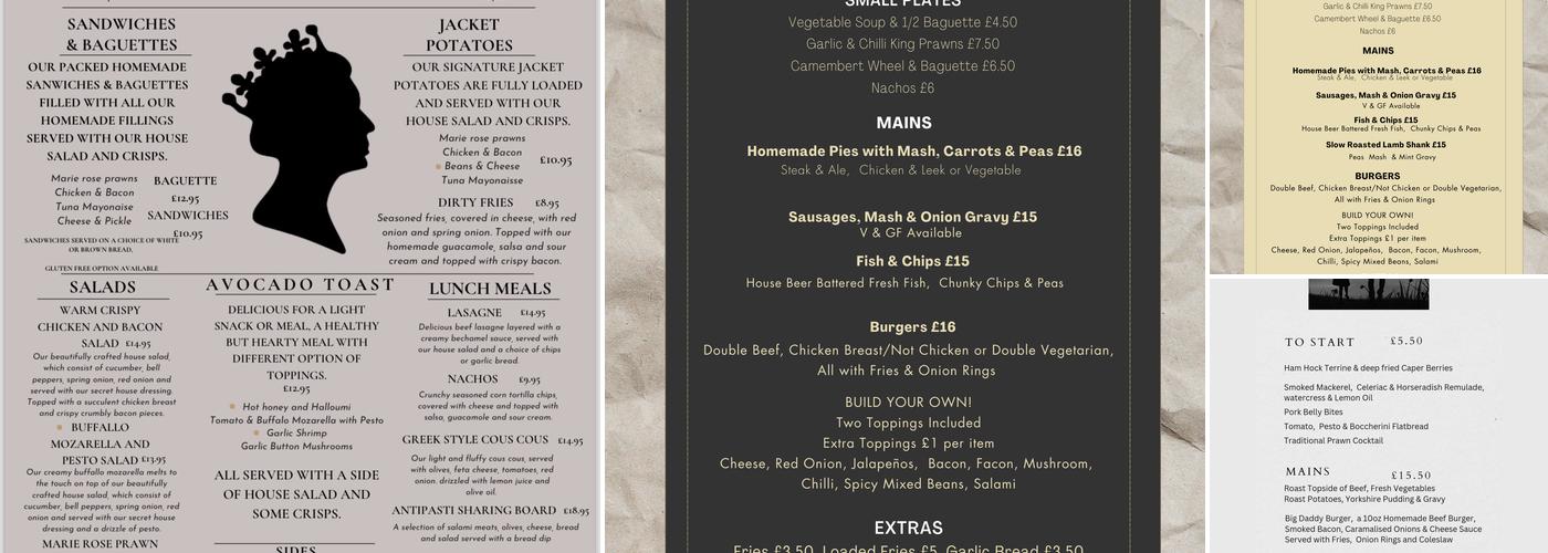 The Queens Head Menu