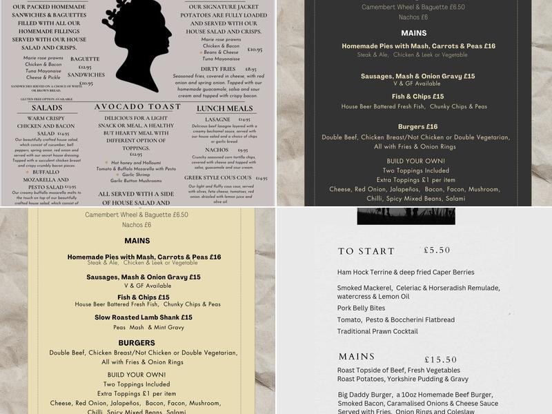 The Queens Head Menu