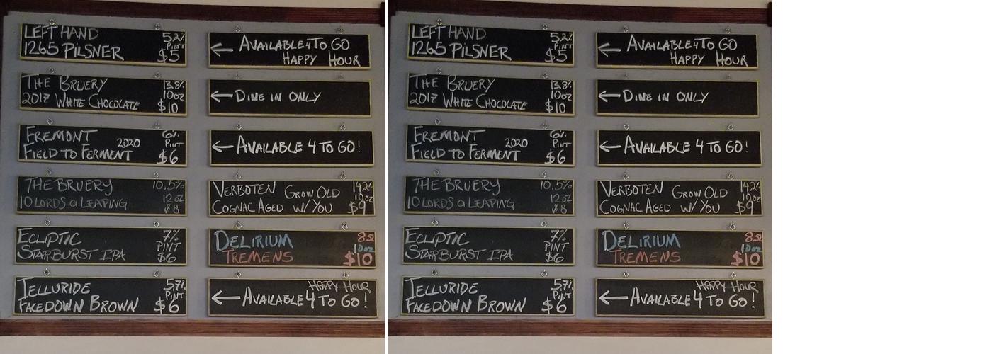 Laureate Publick House Menu