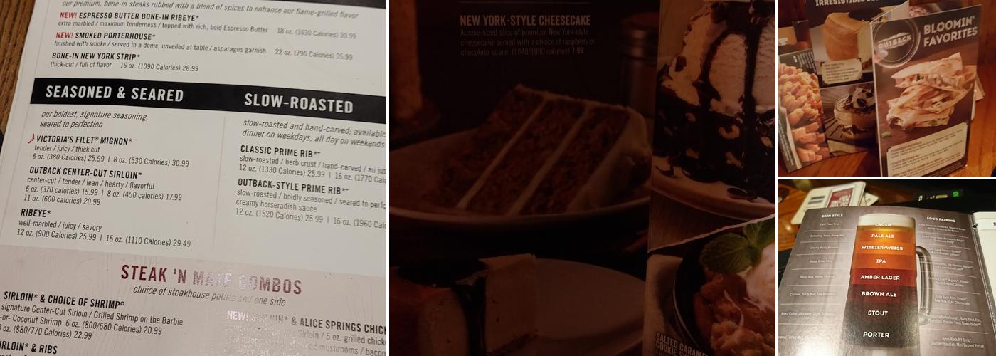 Outback Steakhouse Menu