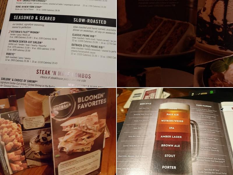Outback Steakhouse Menu
