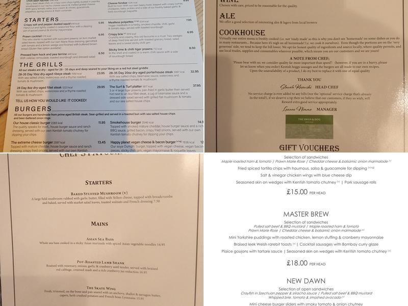 Swan & Dog Menu