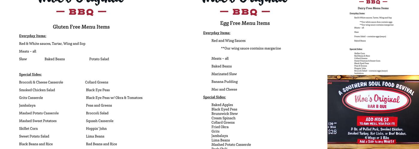 Moe's Original BBQ - Boulder Menu