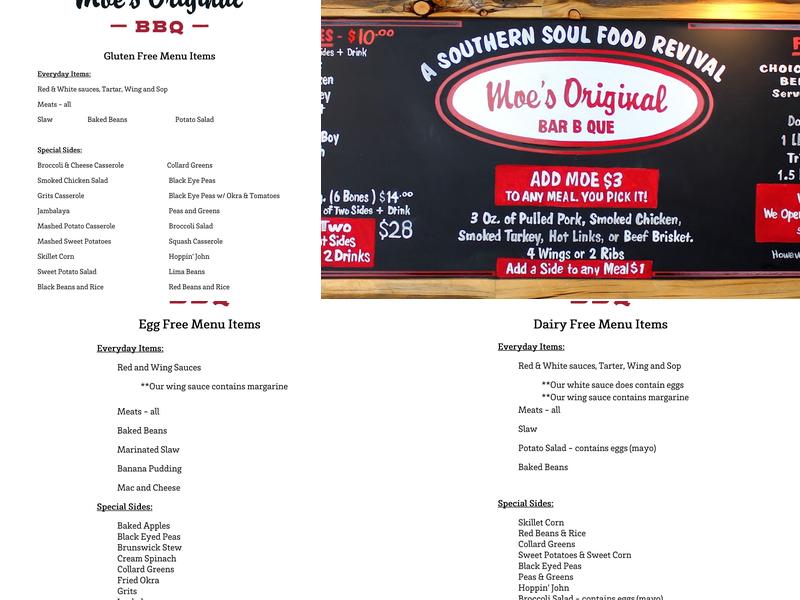 Moe's Original BBQ - Boulder Menu