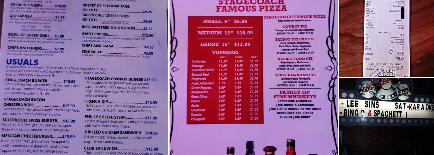 Stagecoach Menu