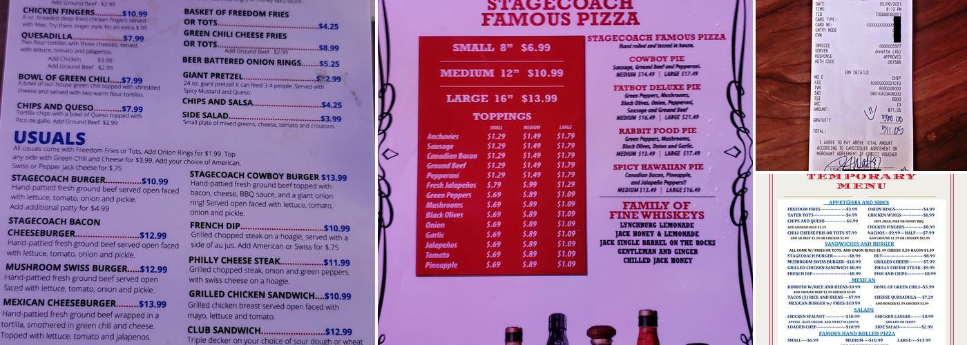 Stagecoach Menu