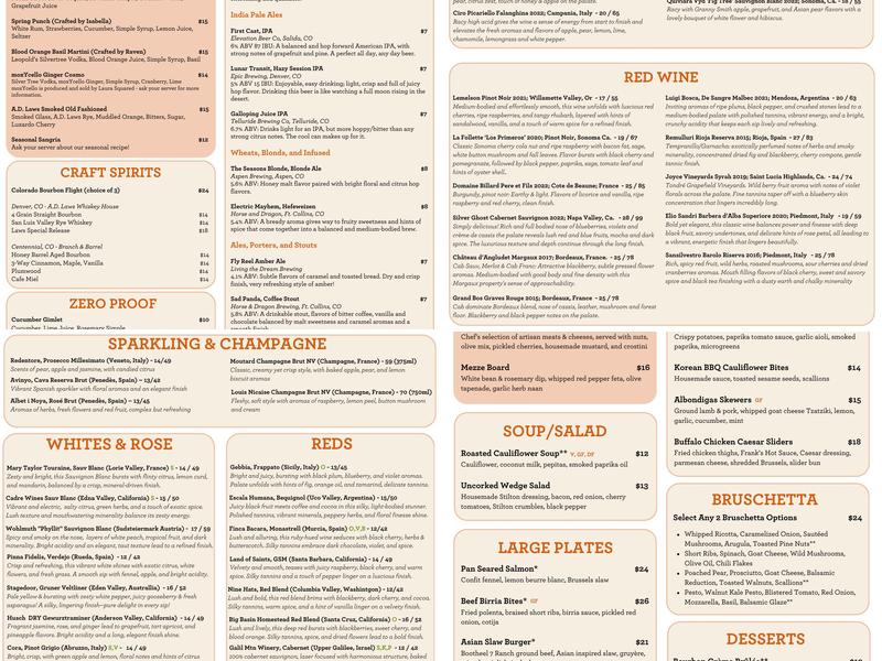 Uncorked Kitchen & Wine Bar Menu