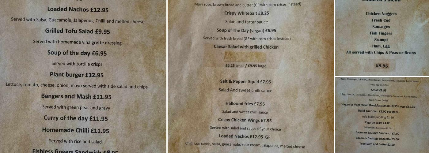 The Beach Bar & Restaurant / Dog Friendly Menu