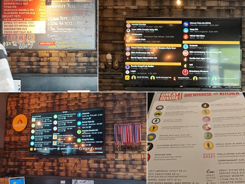 Great Divide Barrel Bar Menu