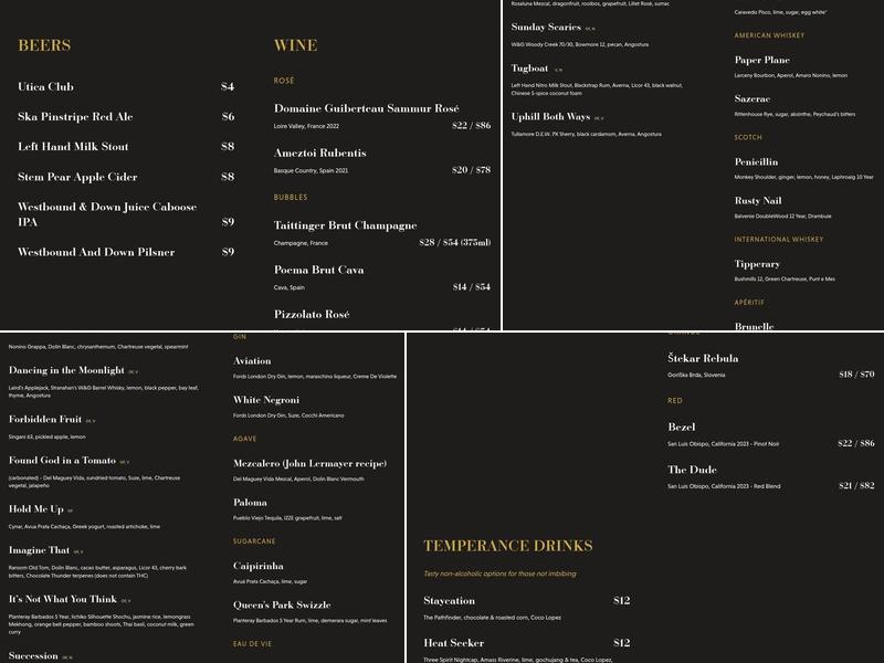 Williams & Graham Menu