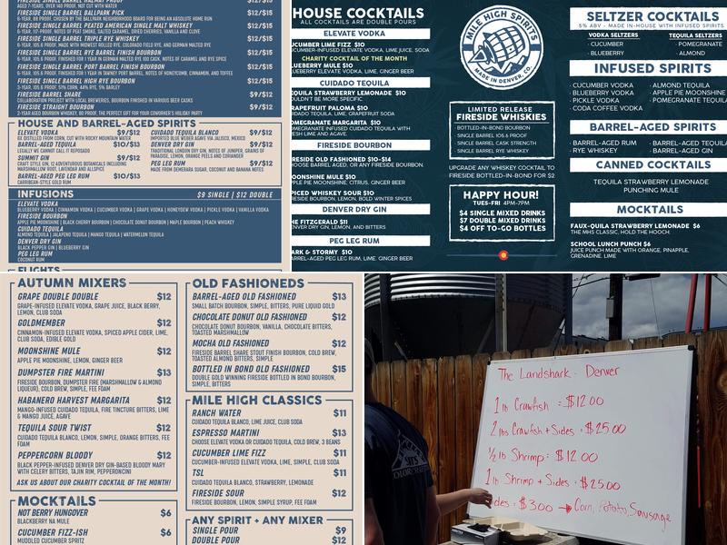 Mile High Spirits Menu