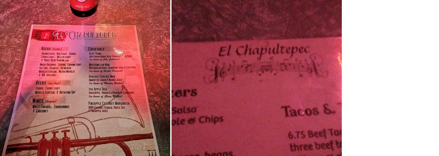 El CHAPULTEPEC Menu