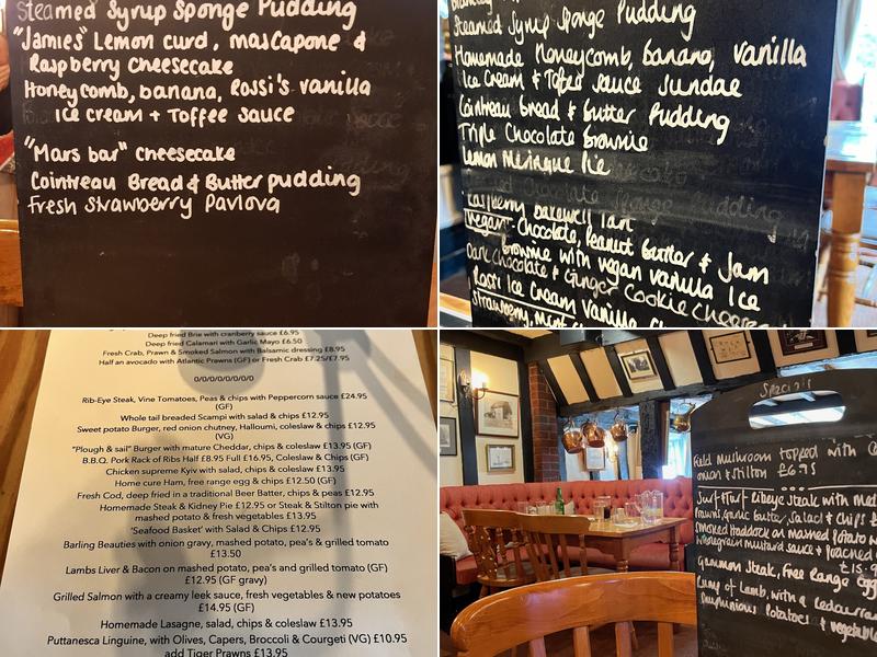 Plough & Sail, Paglesham Menu