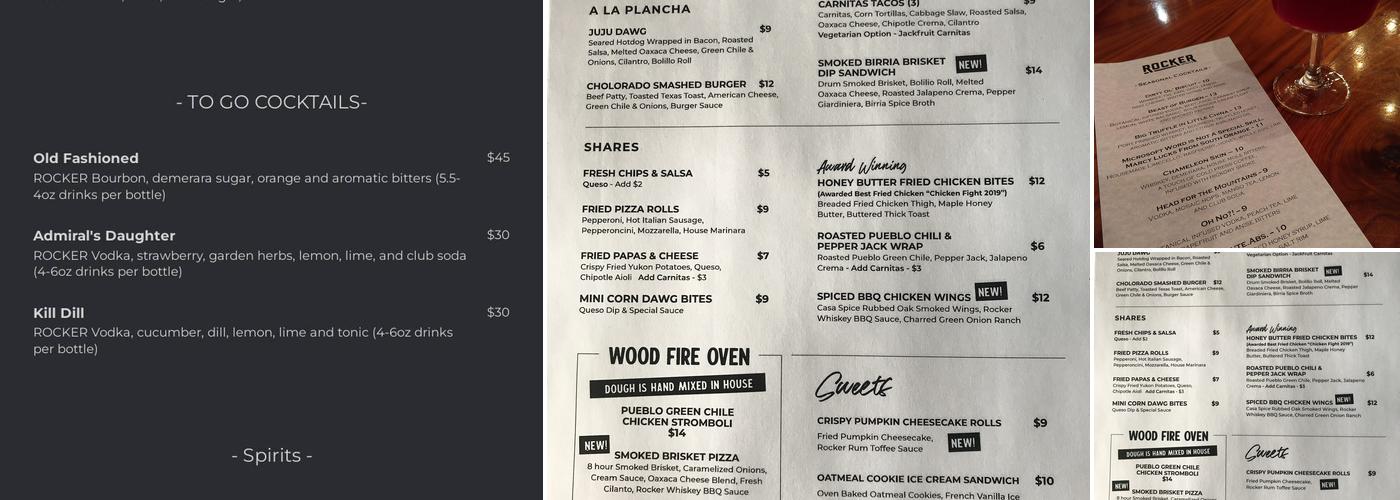 Rocker Spirits Menu