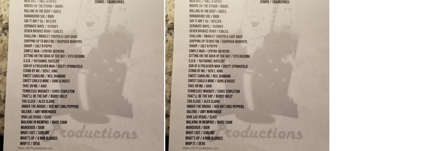 Fraco's Bar and Live Music Menu