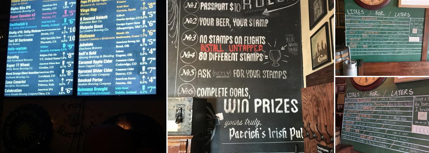 Patrick's Irish Pub Menu