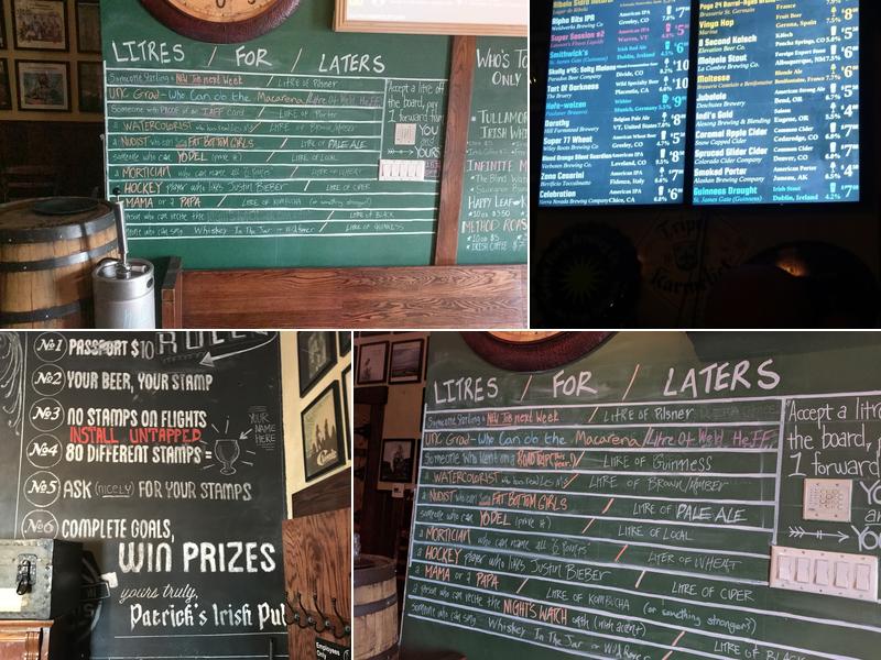 Patrick's Irish Pub Menu