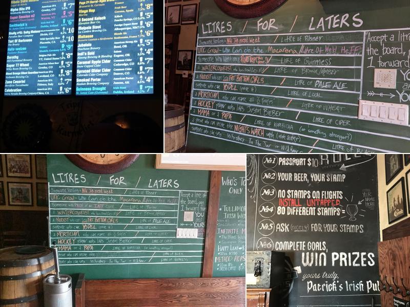 Patrick's Irish Pub Menu