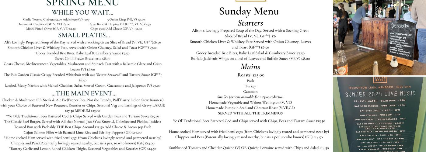 The Flying Horse Menu