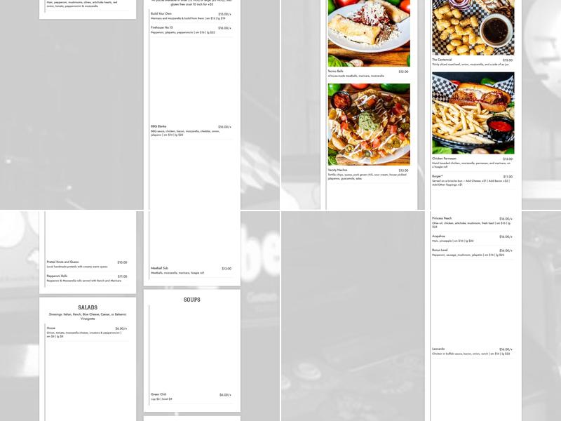 The Varsity Inn Menu