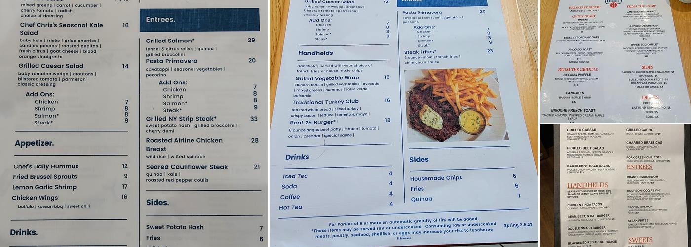 Root25 Taphouse & Kitchen Menu